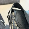 Dior Saddle Black Monogram Leather Bag