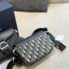 Dior Saddle Black Monogram Leather Bag