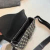 Dior Saddle Black Monogram Leather Bag