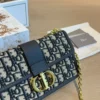 Dior Black Monogram Leather Crossbody Bag Style 0069