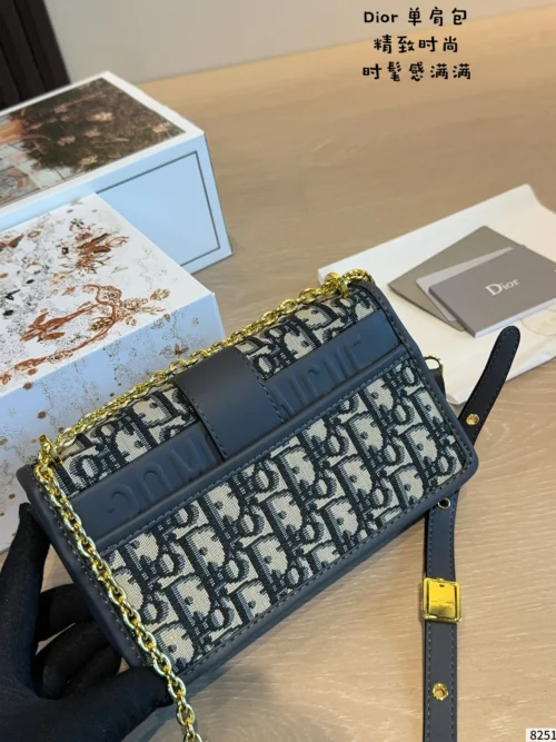 Dior Black Monogram Leather Crossbody Bag Style 0069
