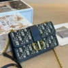 Dior Black Monogram Leather Crossbody Bag Style 0069