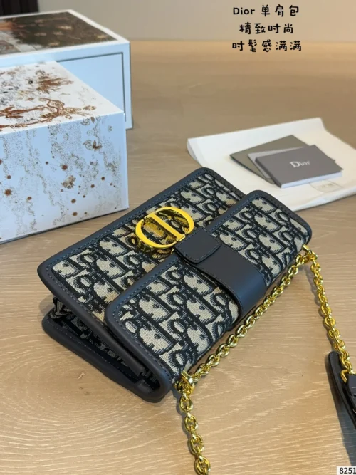 Dior Black Monogram Leather Crossbody Bag Style 0069