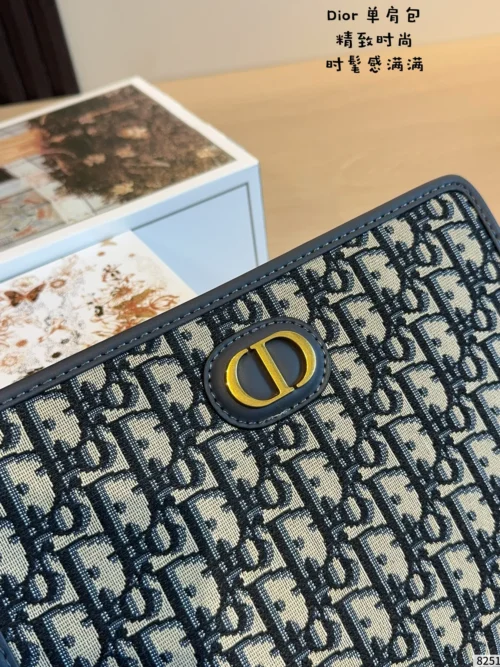 Dior Blue Monogram Canvas Clutch Bag