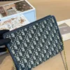 Dior Blue Monogram Canvas Clutch Bag
