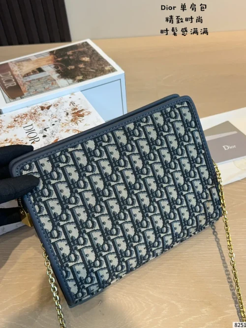 Dior Blue Monogram Canvas Clutch Bag