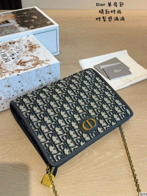Dior Blue Monogram Canvas Clutch Bag