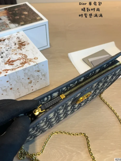 Dior Blue Monogram Canvas Clutch Bag