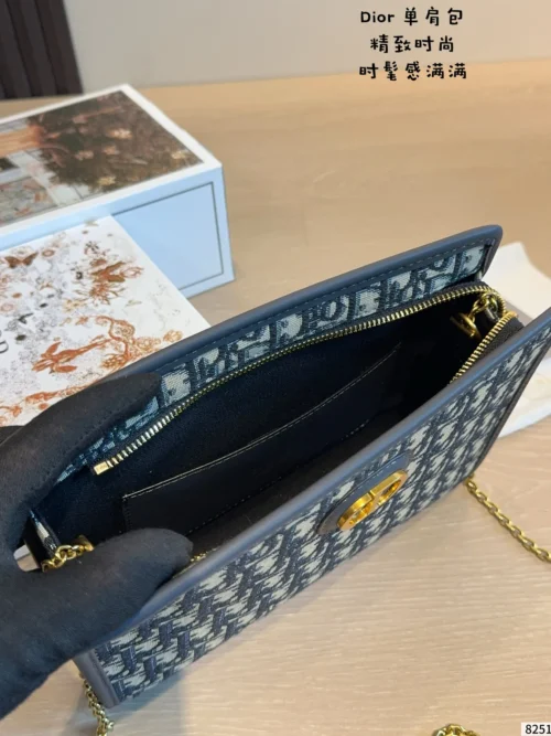 Dior Blue Monogram Canvas Clutch Bag