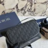 Dior Small Black Leather Messenger Bag