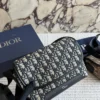 Dior Small Black Leather Messenger Bag