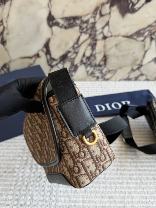 Dior Small Black Leather Messenger Bag