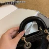 Dior Lady Dior Croc-Embossed Top Handle Bag