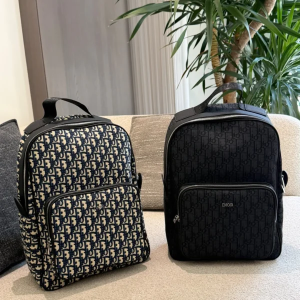 Dior Black Monogram Leather Backpack