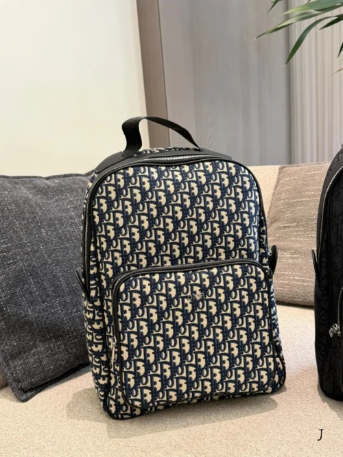 Dior Black Monogram Leather Backpack