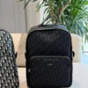 Dior Black Monogram Leather Backpack
