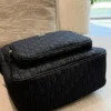Dior Black Monogram Leather Backpack