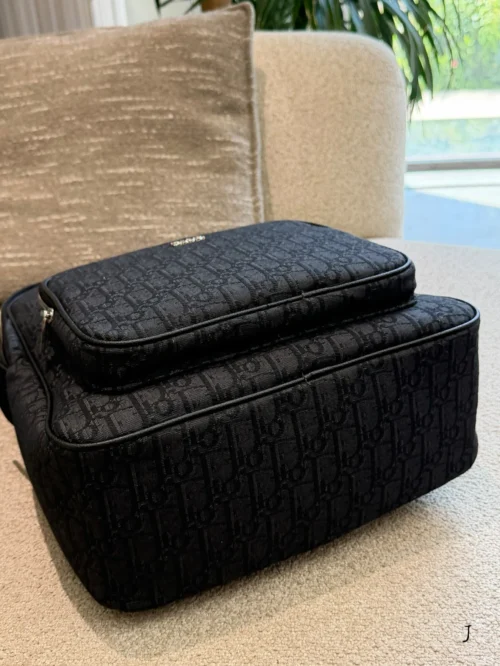 Dior Black Monogram Leather Backpack