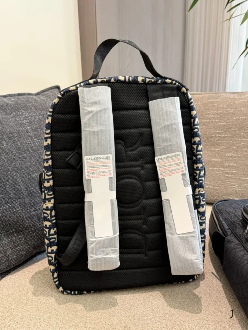Dior Black Monogram Leather Backpack