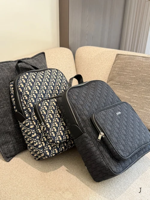 Dior Black Monogram Leather Backpack