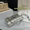 Dior Silver Quilted Leather Top Handle Bag