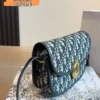 Dior 30 Montaigne Blue Embroidered Calfskin Crossbody Bag