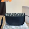 Dior 30 Montaigne Blue Embroidered Calfskin Crossbody Bag