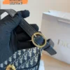 Dior 30 Montaigne Blue Embroidered Calfskin Crossbody Bag