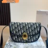 Dior 30 Montaigne Blue Embroidered Calfskin Crossbody Bag
