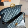 Dior 30 Montaigne Blue Embroidered Calfskin Crossbody Bag