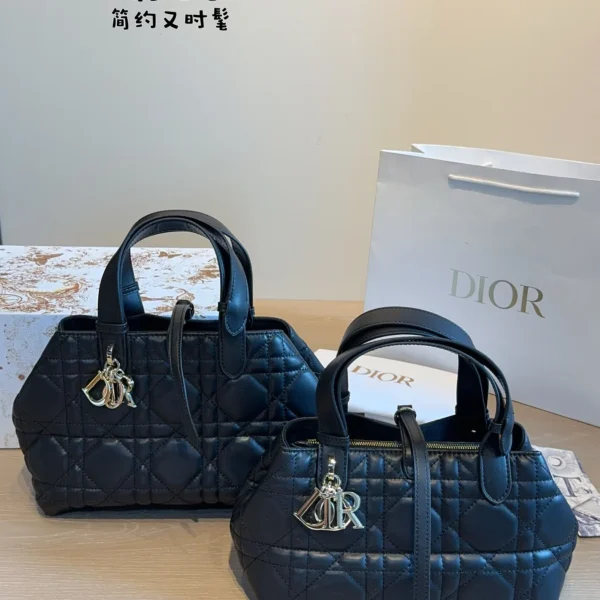 DIOR0128-01 Dior Toujours Small Black Cannage Leather Handbag
