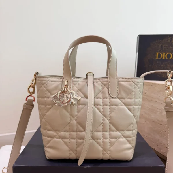 DIOR0142-01 Dior Toujours Small Silver Cannage Leather Handbag Style 0142