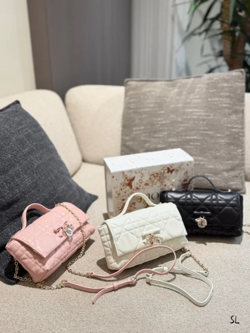 Dior Mini Black Cannage Lambskin Handbag