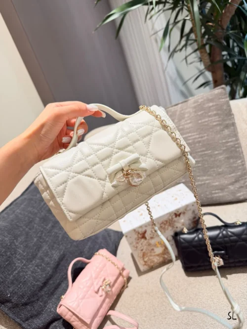 Dior Mini Black Cannage Lambskin Handbag