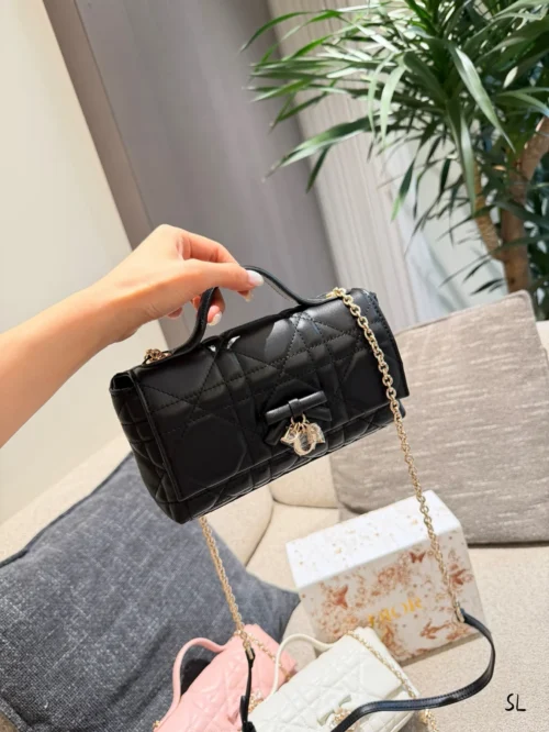 Dior Mini Black Cannage Lambskin Handbag