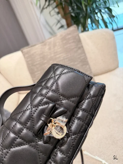 Dior Mini Black Cannage Lambskin Handbag