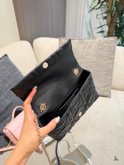 Dior Mini Black Cannage Lambskin Handbag