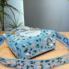 Dior Lady Dior Blue Embroidered Canvas Handbag