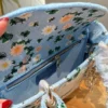 Dior Lady Dior Blue Embroidered Canvas Handbag