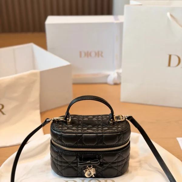Dior Black Quilted Calfskin Vanity Bag