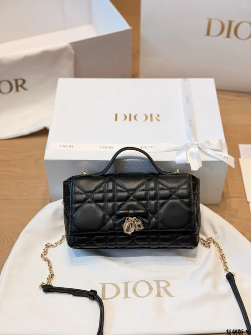 Dior Lady Dior Black Quilted Calfskin Vanity Bag