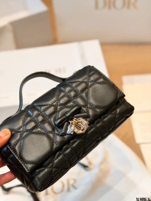 Dior Lady Dior Black Quilted Calfskin Vanity Bag