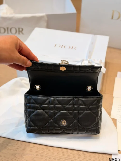 Dior Lady Dior Black Quilted Calfskin Vanity Bag