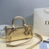 Dior D-Joy Mini Black Cannage Lambskin Card Holder Style 0198