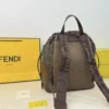 Fendi Flux Black Drawstring Leather Backpack