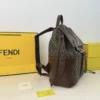 Fendi Flux Black Drawstring Leather Backpack