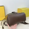 Fendi Flux Black Drawstring Leather Backpack