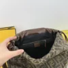 Fendi Flux Black Drawstring Leather Backpack