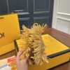 Fendi Large Woven Raffia Clutch Bag