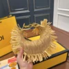 Fendi Large Woven Raffia Clutch Bag
